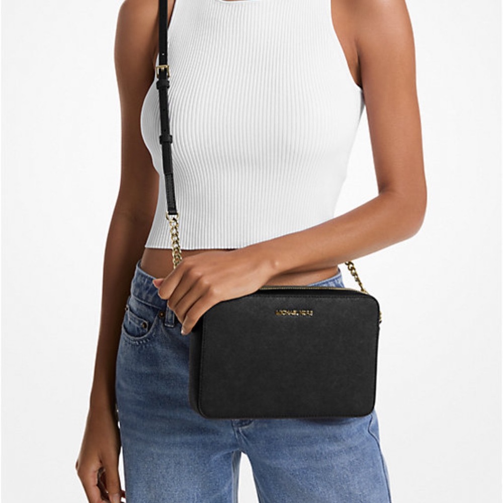 Michael Kors Jet Set Large Saffiano Leather Crossbody Bag